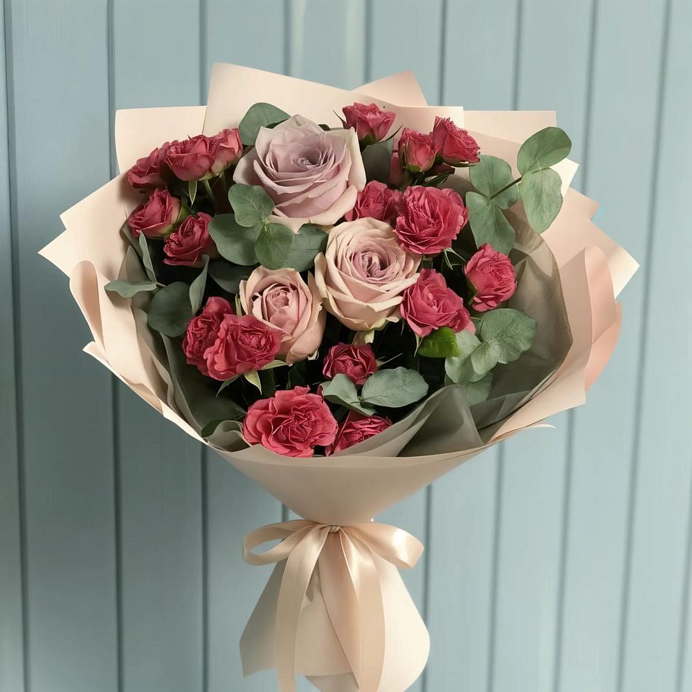 Букет цветов из: Гвоздики и Розы в Итатский