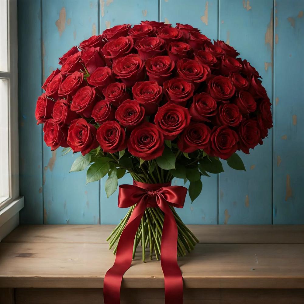 Букет Красные розы Блэк Меджик в Итатский