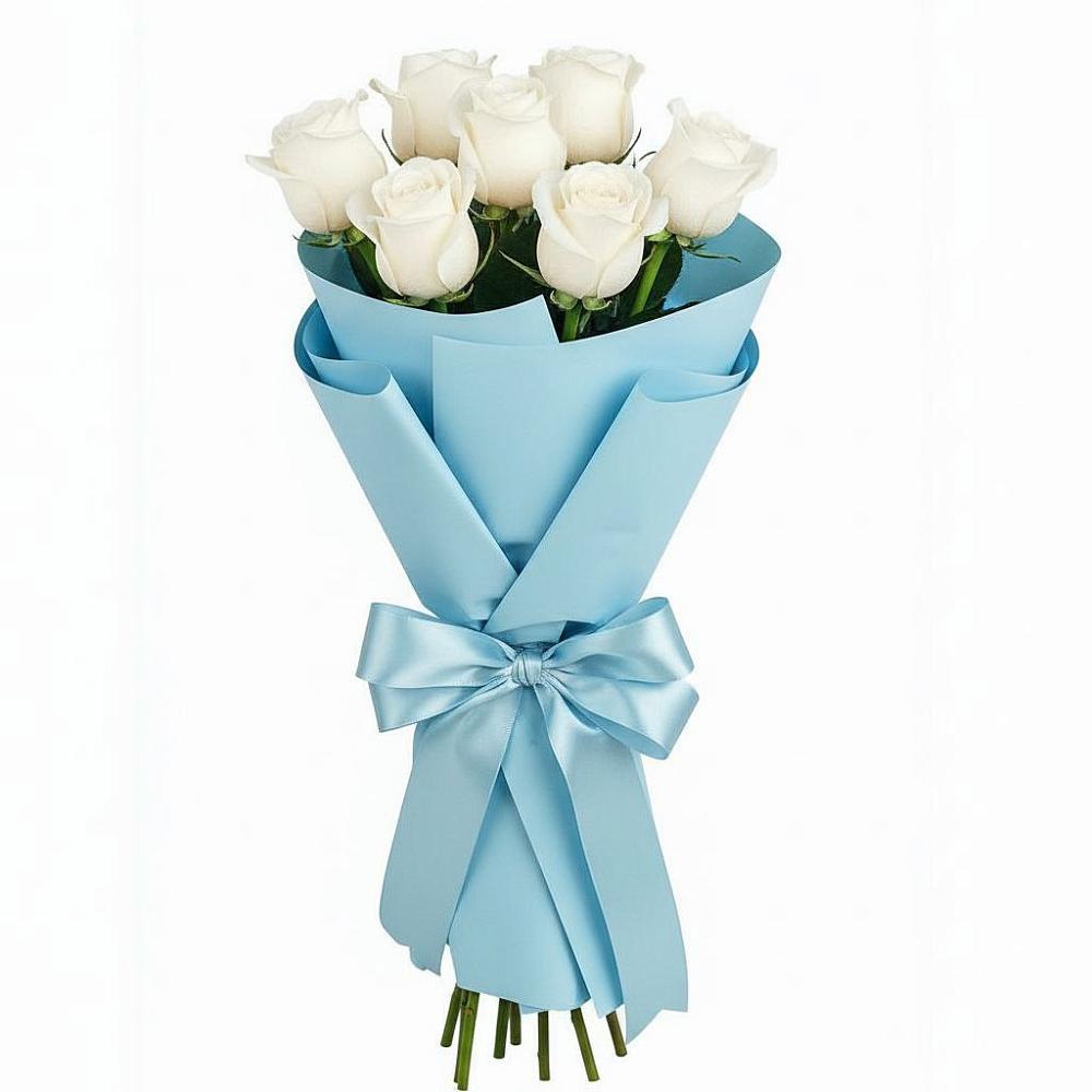 Букет 7 белых роз Проуд в Итатский