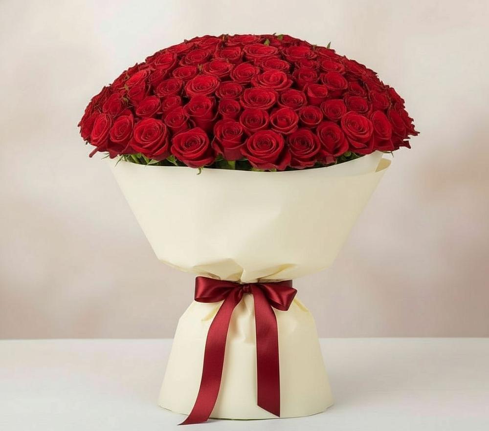 Букет 101 Красная роза Милано в Итатский