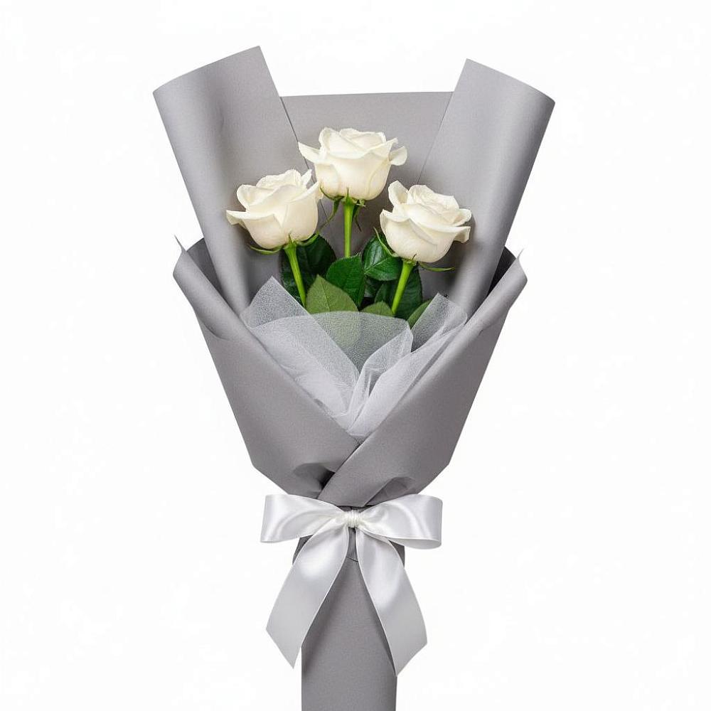 Букет 3 белые розы в Итатский