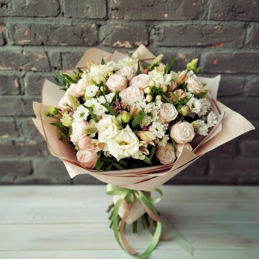 Букет цветов из: Альстромерии, Розы и Хризантемы в Итатский