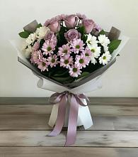 Букет цветов из:  Хризантемы и Розы в Итатский