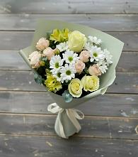 Букет цветов из:  Альстромерии, Розы и Хризантемы в Итатский