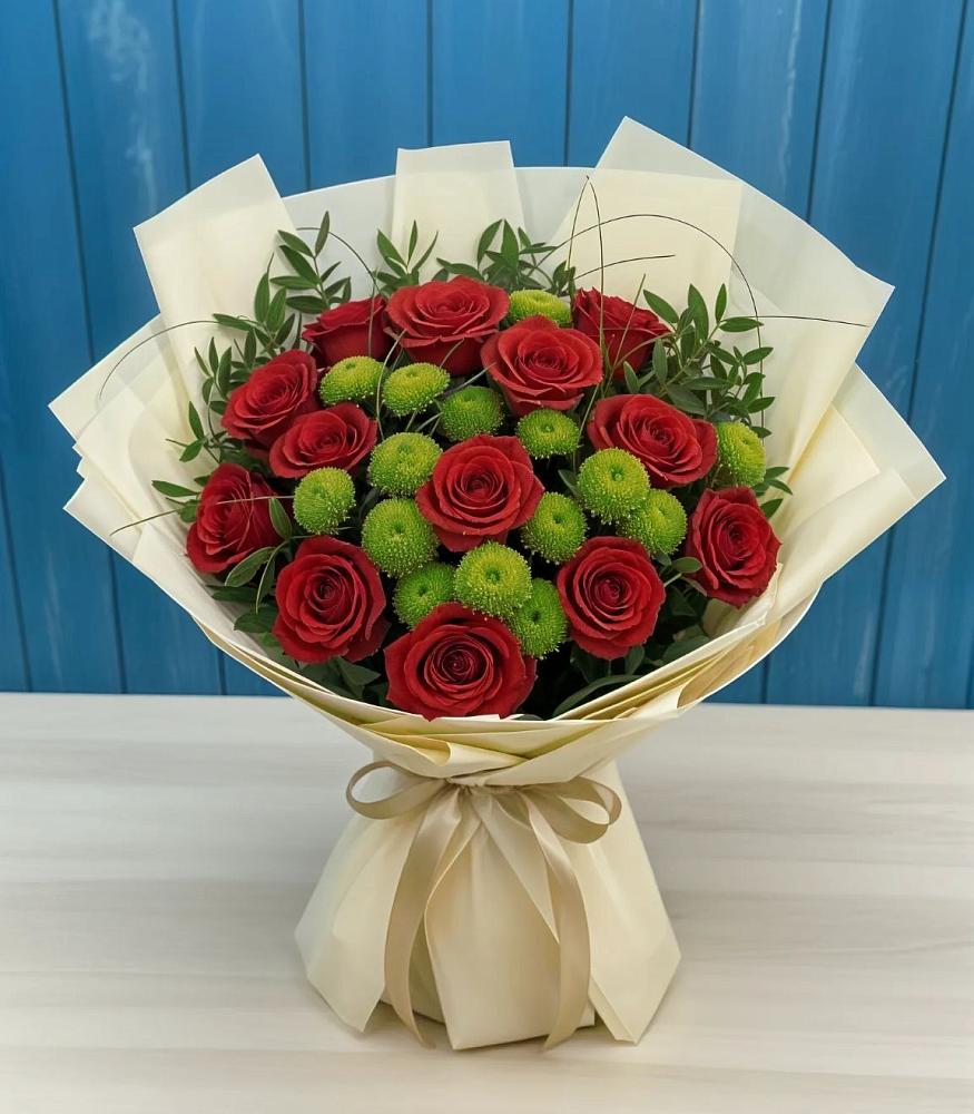 Букет цветов из: Розы и Хризантемы в Итатский